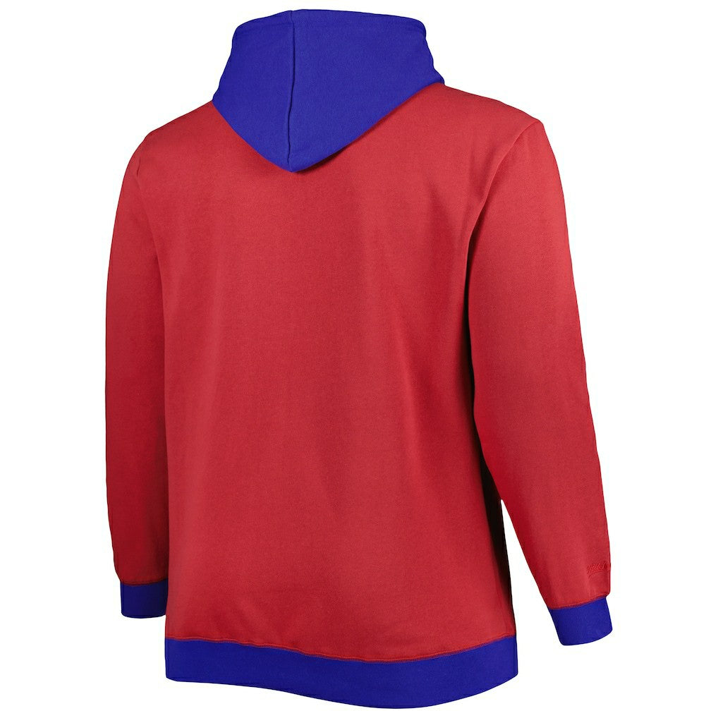 Buffalo Bills Big & Tall Big Face Pullover Hoodie Red/Royal - Mitchell & Ness
