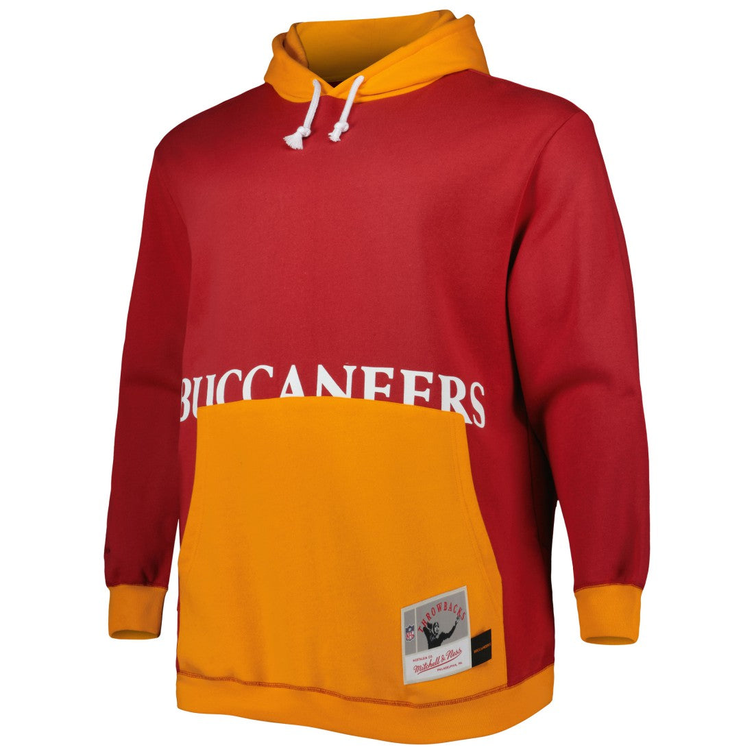 Tampa Bay Buccaneers Big & Tall Big Face Pullover Hoodie Red/Orange - Mitchell & Ness