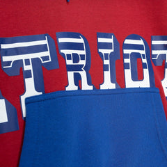 New England Patriots Big & Tall Big Face Pullover Hoodie Red/Navy - Mitchell & Ness