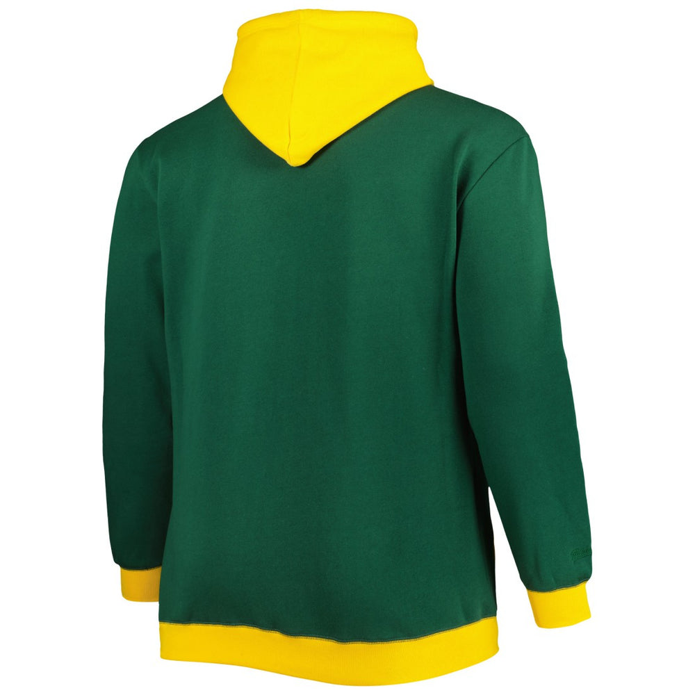 Green Bay Packers Big & Tall Big Face Pullover Hoodie Green/Gold - Mitchell & Ness