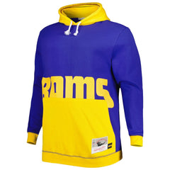 Los Angeles Rams Big & Tall Big Face Pullover Hoodie Royal/Gold - Mitchell & Ness