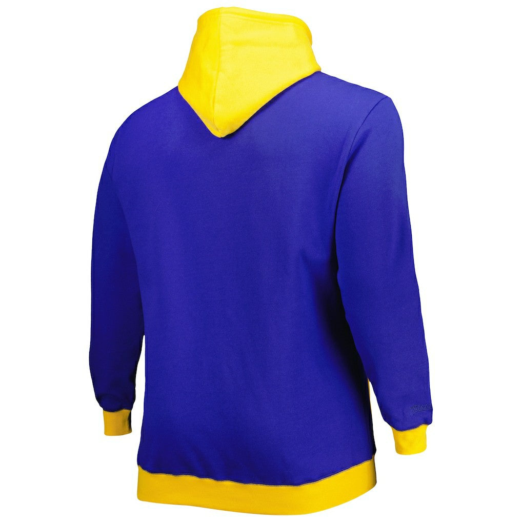 Los Angeles Rams Big & Tall Big Face Pullover Hoodie Royal/Gold - Mitchell & Ness