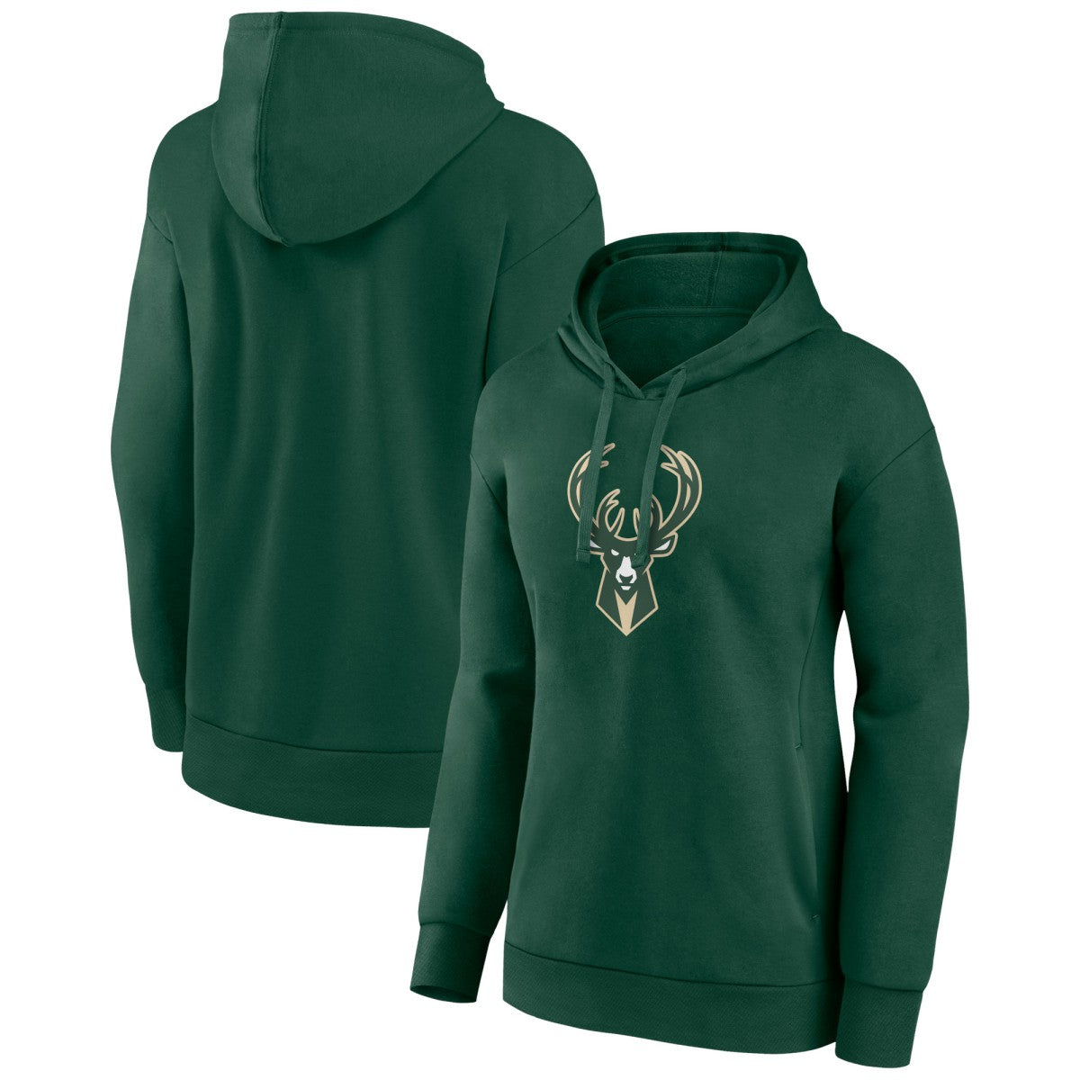 NBA - Milwaukee Bucks Women's Team Primary Logo Pullover Hoodie - Hunter Green