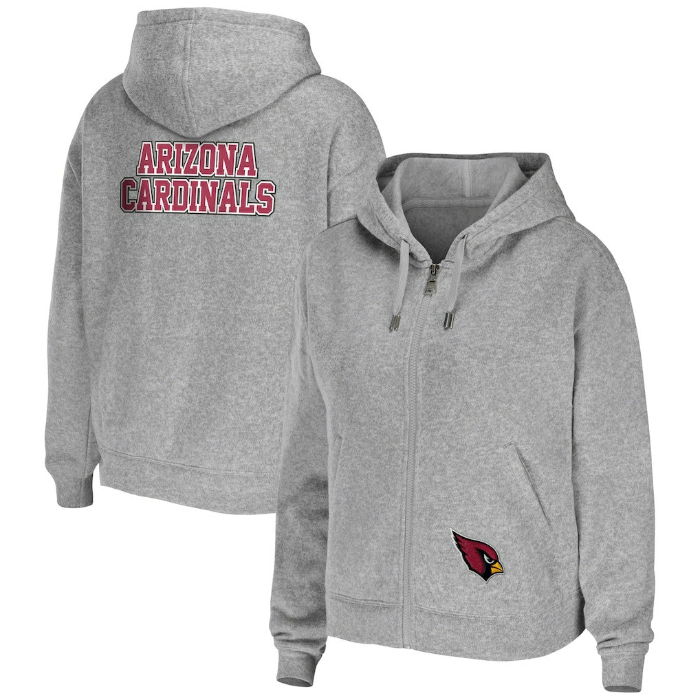 Arizona Cardinals WEAR by Erin Andrews Women's Team Full-Zip Hoodie Heathered Gray - NFL