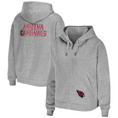 Arizona Cardinals WEAR by Erin Andrews Women's Team Full-Zip Hoodie Heathered Gray - NFL
