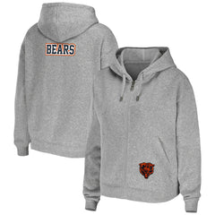 Chicago Bears WEAR by Erin Andrews Women's Team Full-Zip Hoodie Heathered Gray - NFL
