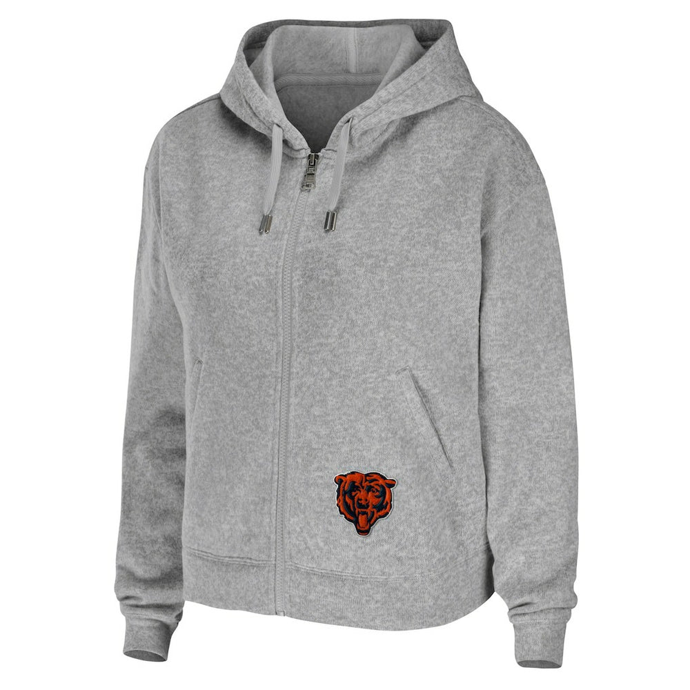 Chicago Bears WEAR by Erin Andrews Women's Team Full-Zip Hoodie Heathered Gray - NFL