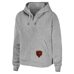 Chicago Bears WEAR by Erin Andrews Women's Team Full-Zip Hoodie Heathered Gray - NFL