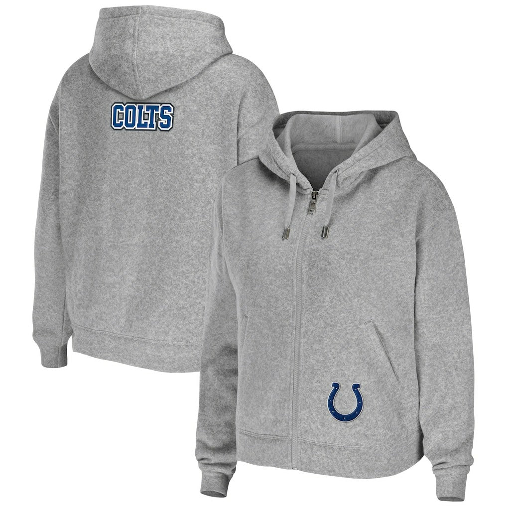 Indianapolis Colts WEAR by Erin Andrews Women's Team Full-Zip Hoodie Heathered Gray - NFL