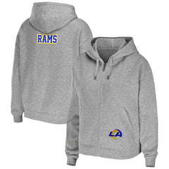 Los Angeles Rams WEAR by Erin Andrews Women's Team Full-Zip Hoodie Heathered Gray - NFL