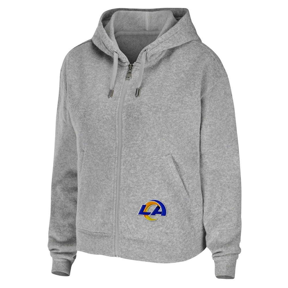 Los Angeles Rams WEAR by Erin Andrews Women's Team Full-Zip Hoodie Heathered Gray - NFL