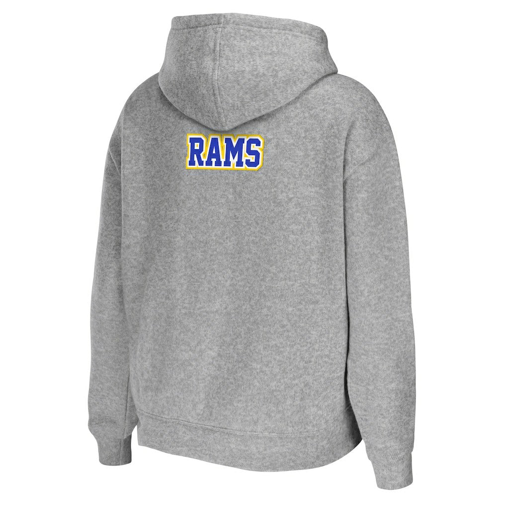 Los Angeles Rams WEAR by Erin Andrews Women's Team Full-Zip Hoodie Heathered Gray - NFL