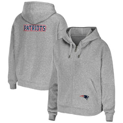 New England Patriots WEAR by Erin Andrews Women's Team Full-Zip Hoodie Heathered Gray - NFL