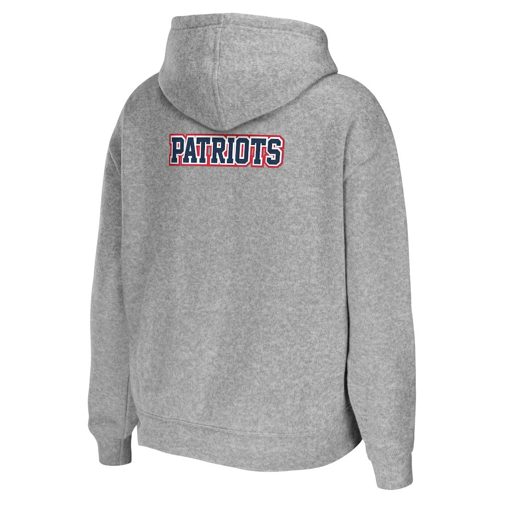New England Patriots WEAR by Erin Andrews Women's Team Full-Zip Hoodie Heathered Gray - NFL