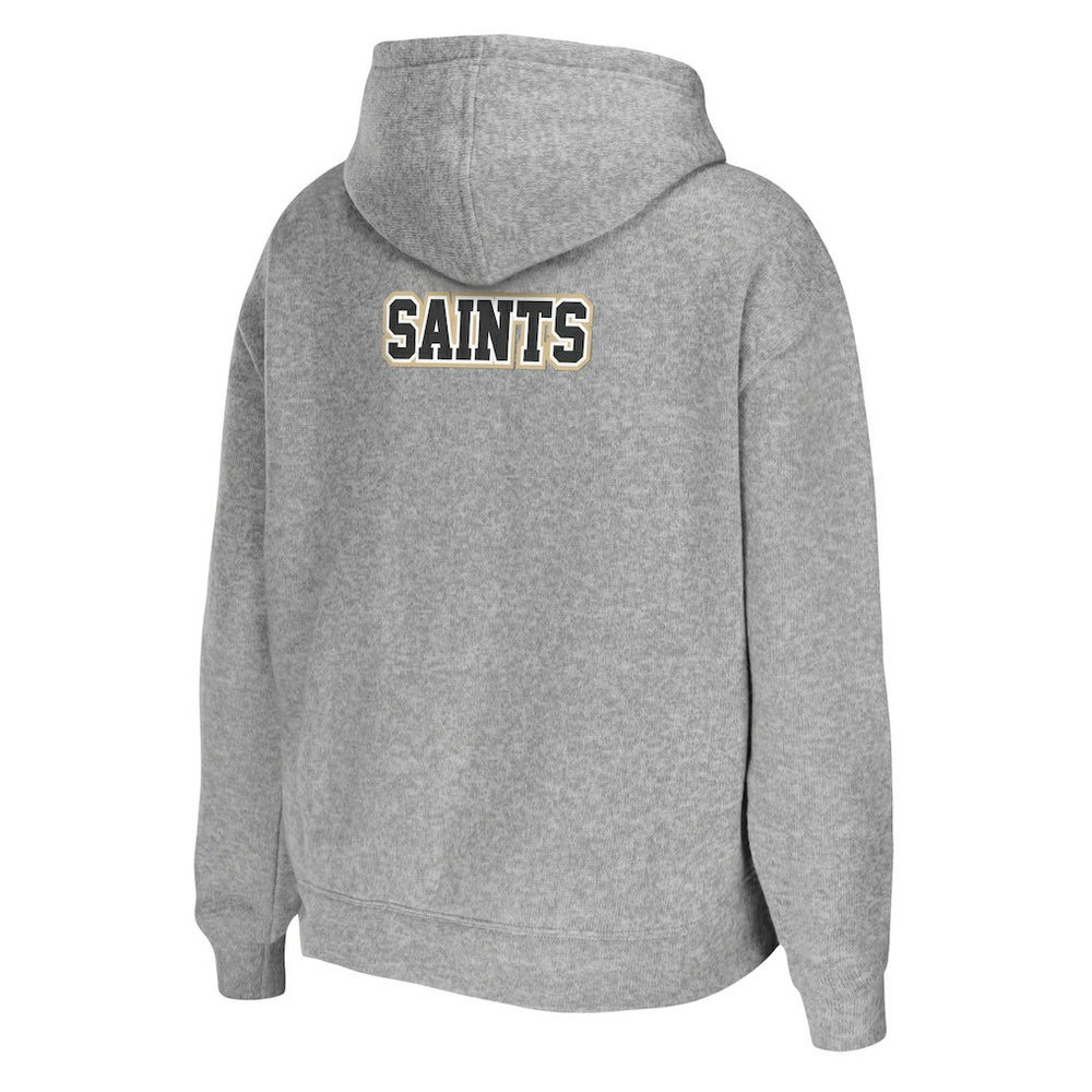 New Orleans Saints WEAR by Erin Andrews Women's Team Full-Zip Hoodie Heathered Gray - NFL