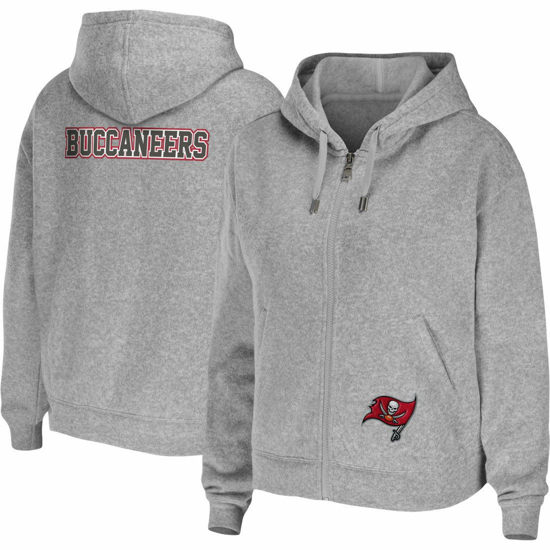 Tampa Bay Buccaneers WEAR by Erin Andrews Women's Team Full-Zip Hoodie Heathered Gray - NFL