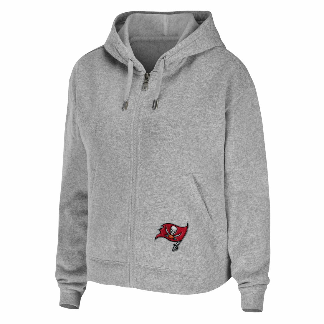 Tampa Bay Buccaneers WEAR by Erin Andrews Women's Team Full-Zip Hoodie Heathered Gray - NFL