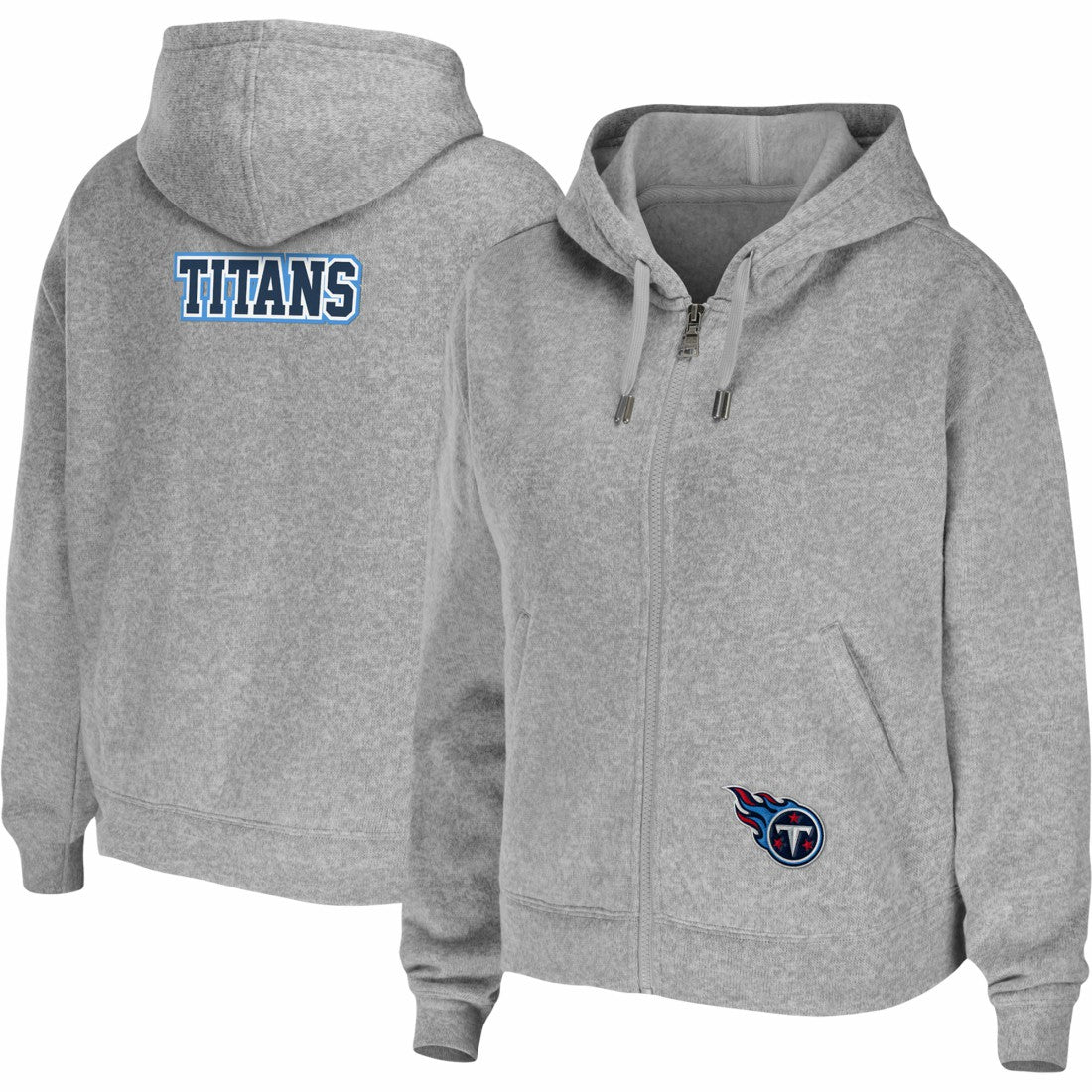 Tennessee Titans WEAR by Erin Andrews Women's Team Full-Zip Hoodie Heathered Gray - NFL