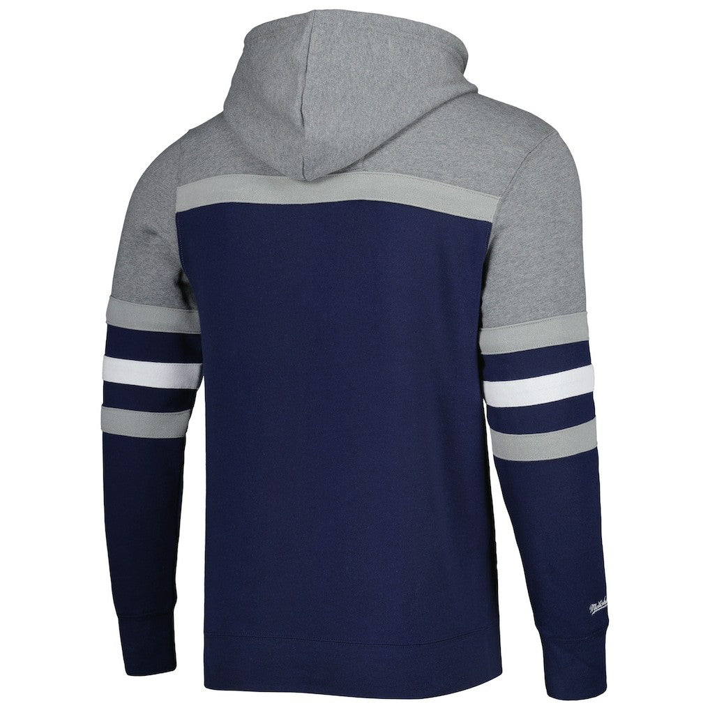 Dallas Cowboys Head Coach Pullover Hoodie Navy/Heathered Gray - Mitchell & Ness
