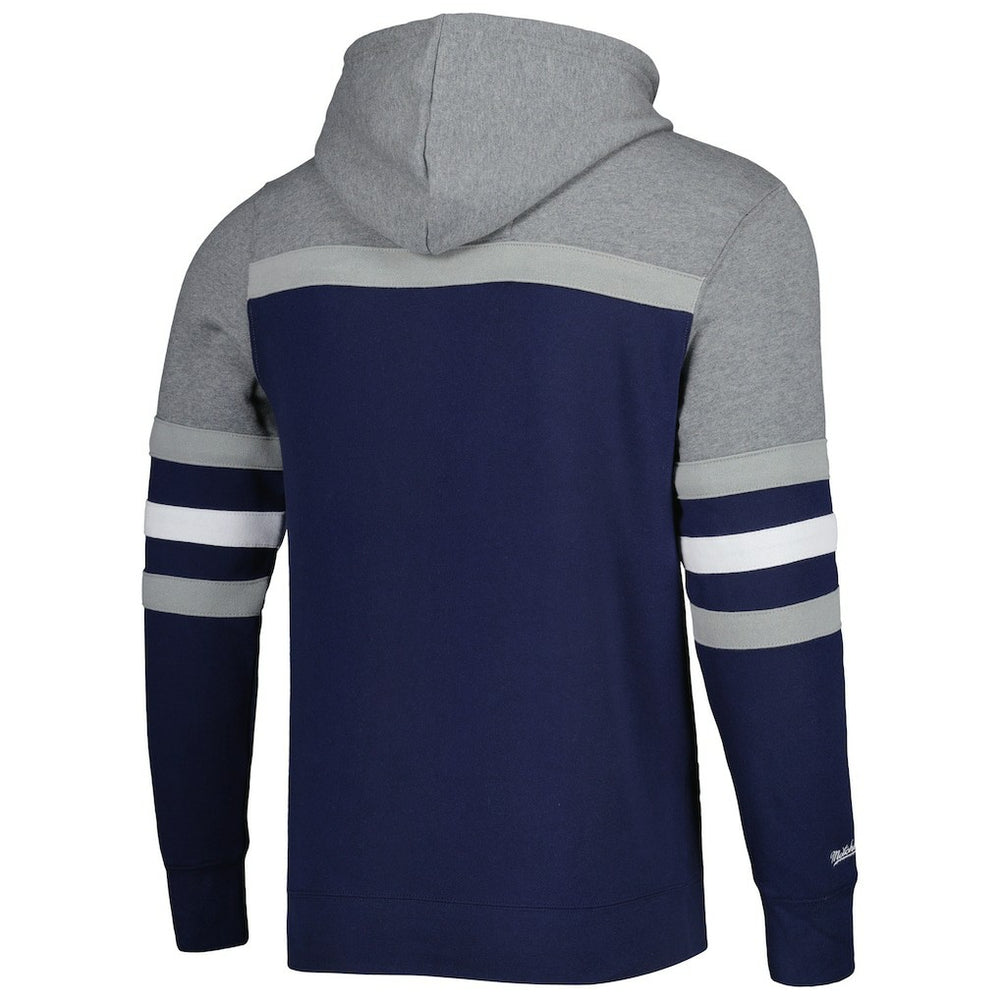 Dallas Cowboys Head Coach Pullover Hoodie Navy/Heathered Gray - Mitchell & Ness