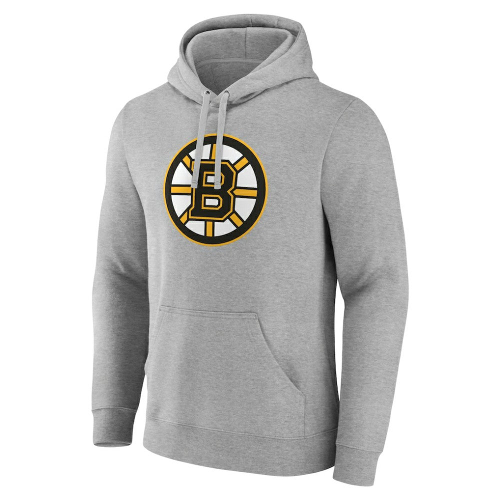 Boston Bruins Fanatics Primary Logo Pullover Hoodie Heather Gray