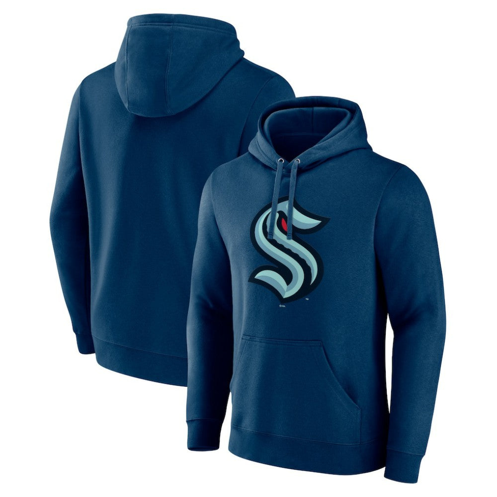 Seattle Kraken Fanatics Primary Logo Pullover Hoodie Deep Sea Blue