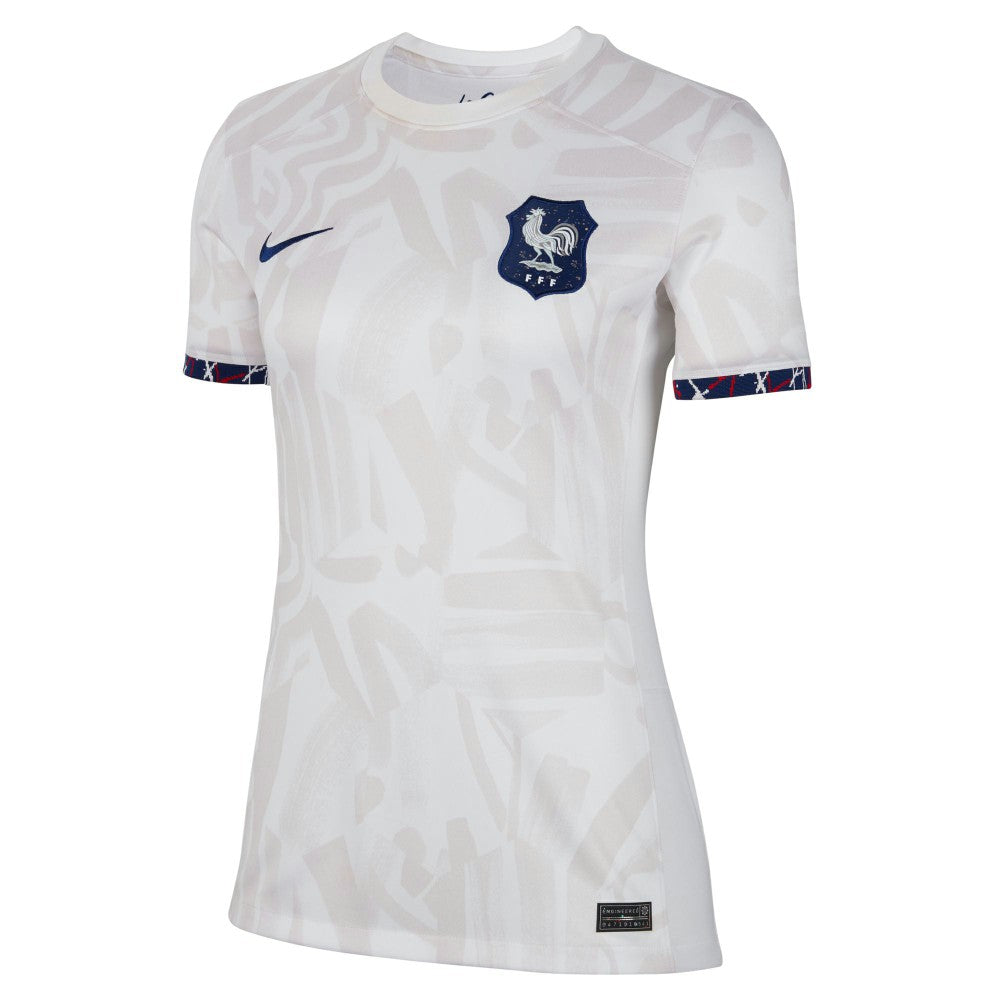 Nike France Women's National Team Women's 2023 Away Stadium Replica Jerseys - White