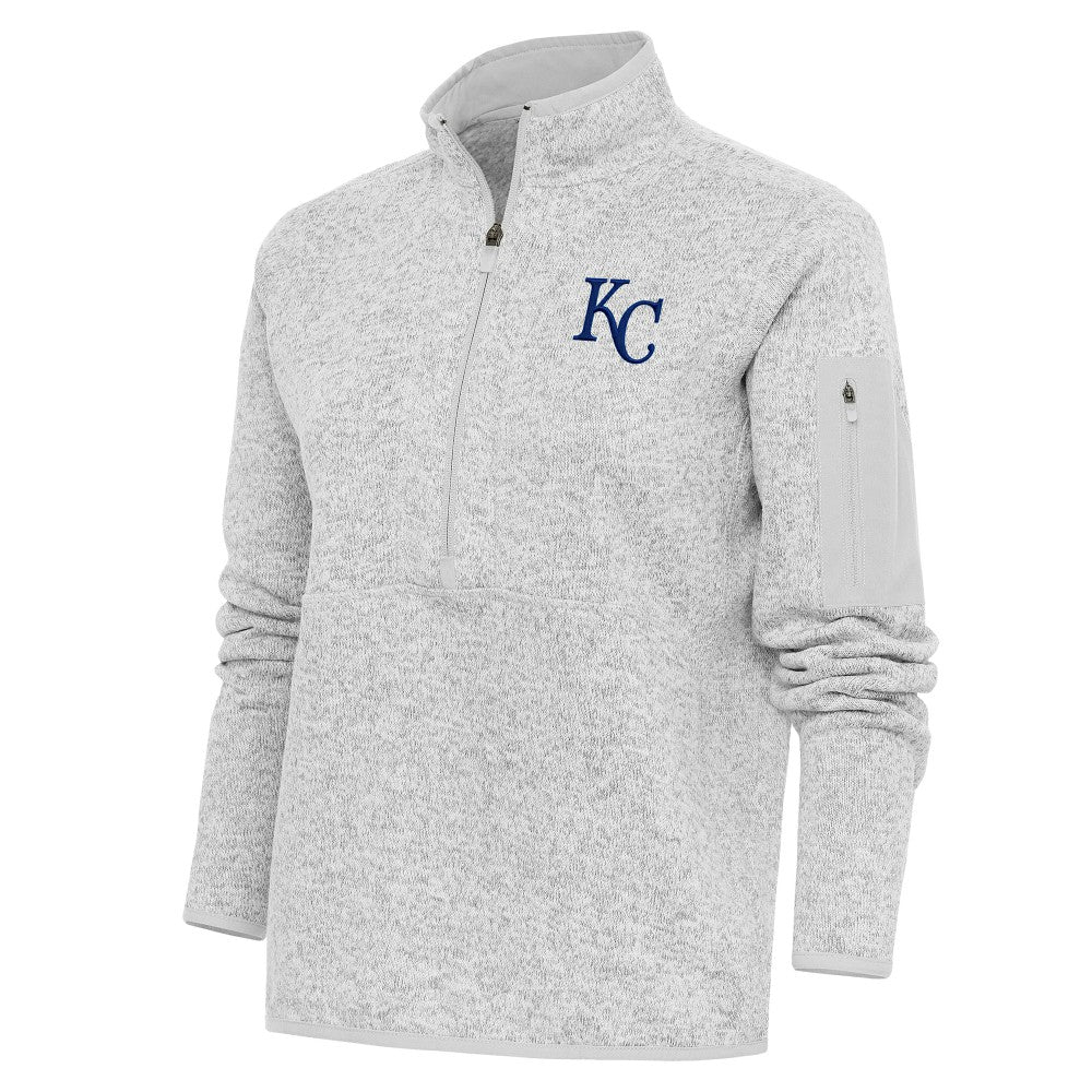 Kansas City Royals Antigua Women's Logo Fortune Quarter-Zip Pullover Jacket Clearance