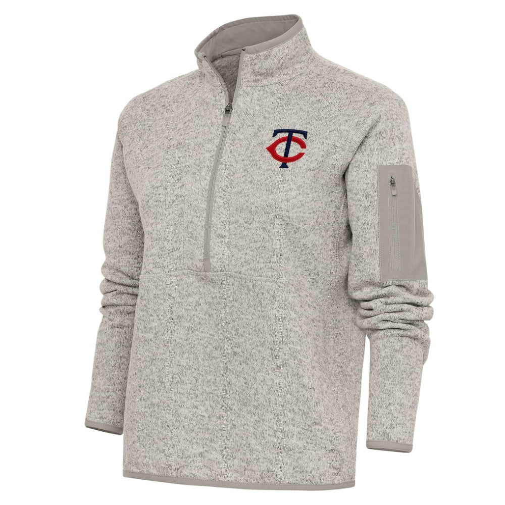 Minnesota Twins Antigua Women's Logo Fortune Quarter-Zip Pullover Jacket Clearance