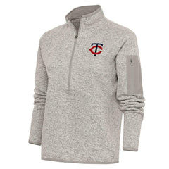 Minnesota Twins Antigua Women's Logo Fortune Quarter-Zip Pullover Jacket Clearance