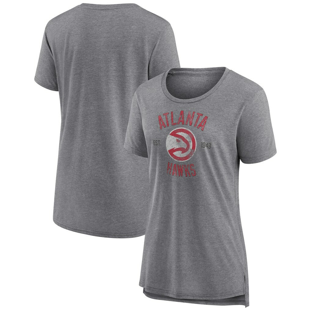 NBA - Atlanta Hawks Women's Heritage Tri-Blend T-Shirt - Heather Gray