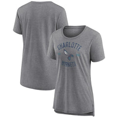 NBA - Charlotte Hornets Women's Heritage Tri-Blend T-Shirt - Heather Gray