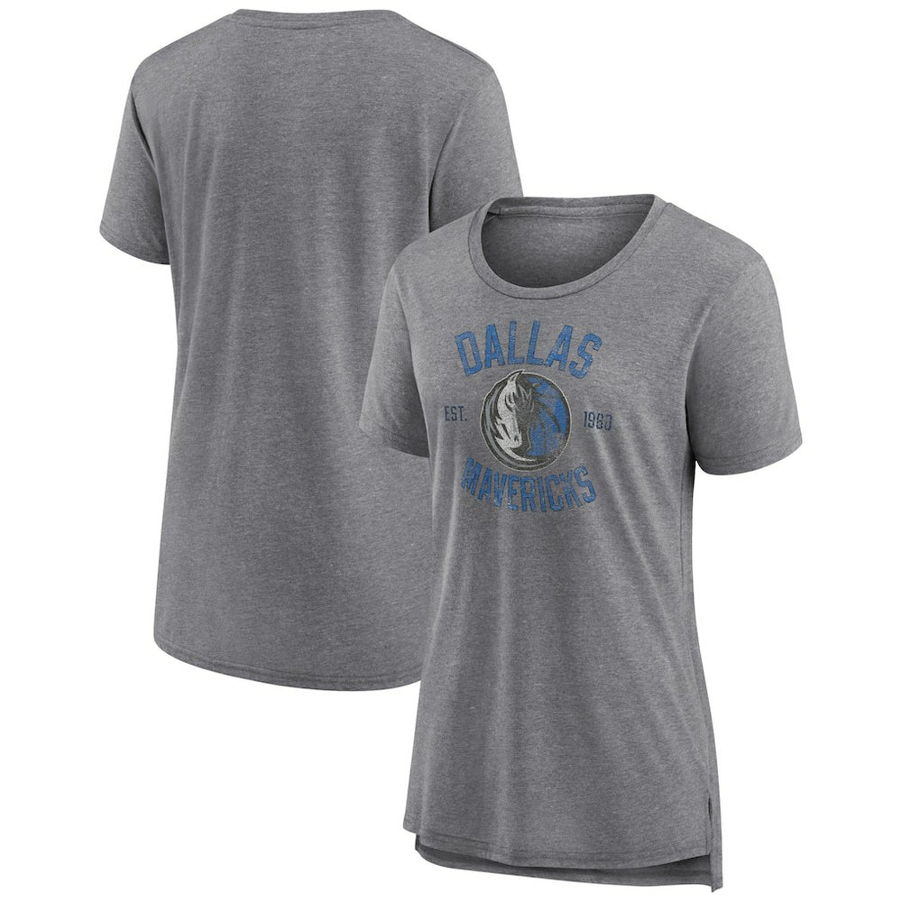 NBA - Dallas Mavericks Women's Heritage Tri-Blend T-Shirt - Heather Gray