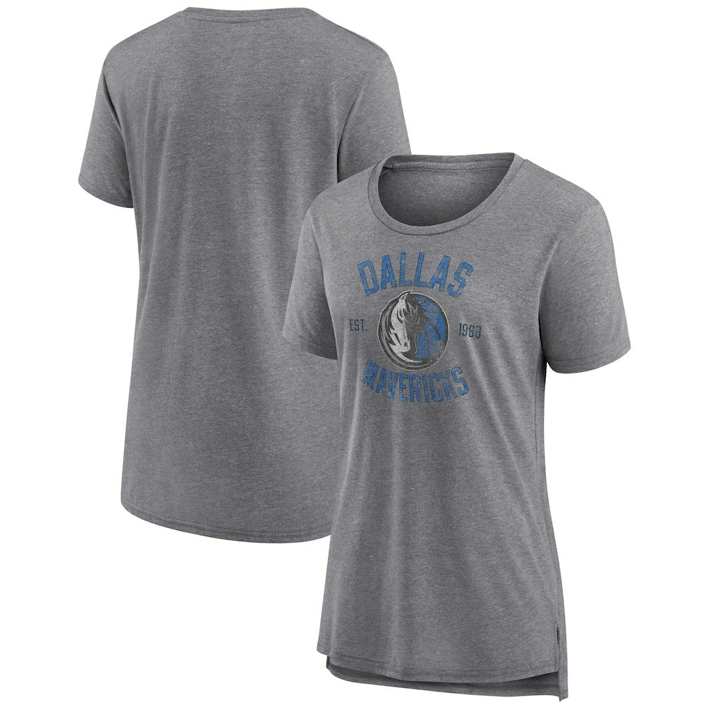 NBA - Dallas Mavericks Women's Heritage Tri-Blend T-Shirt - Heather Gray
