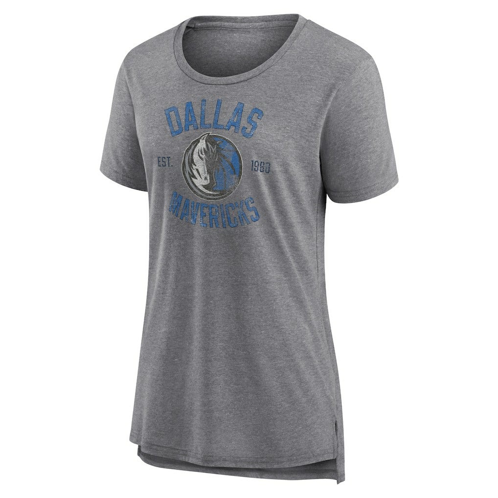 NBA - Dallas Mavericks Women's Heritage Tri-Blend T-Shirt - Heather Gray