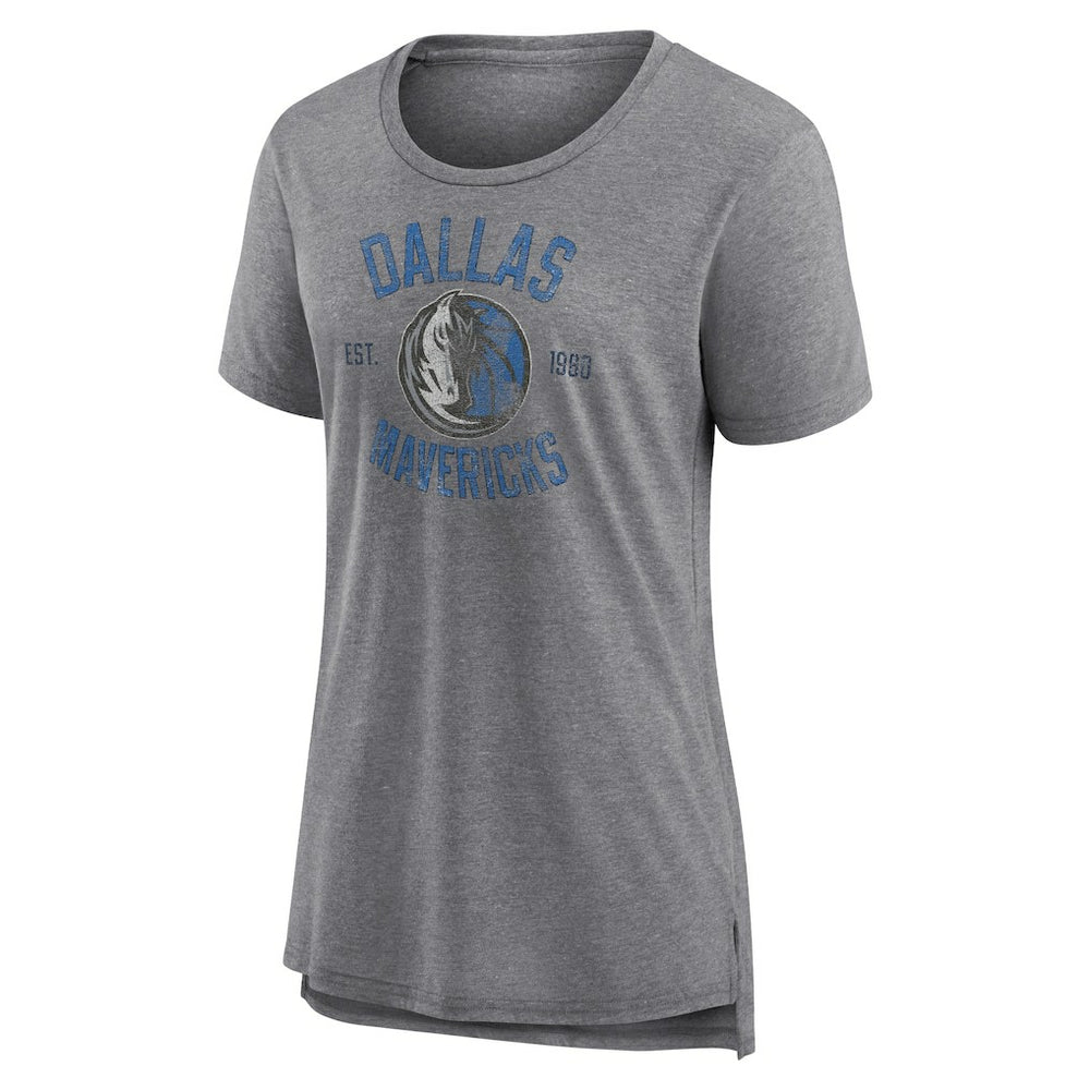 NBA - Dallas Mavericks Women's Heritage Tri-Blend T-Shirt - Heather Gray