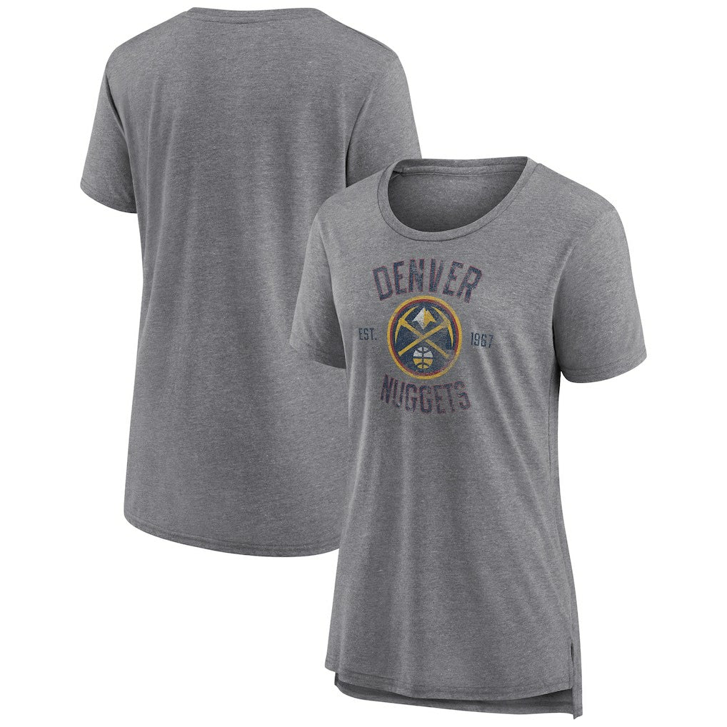 NBA - Denver Nuggets Women's Heritage Tri-Blend T-Shirt - Heather Gray