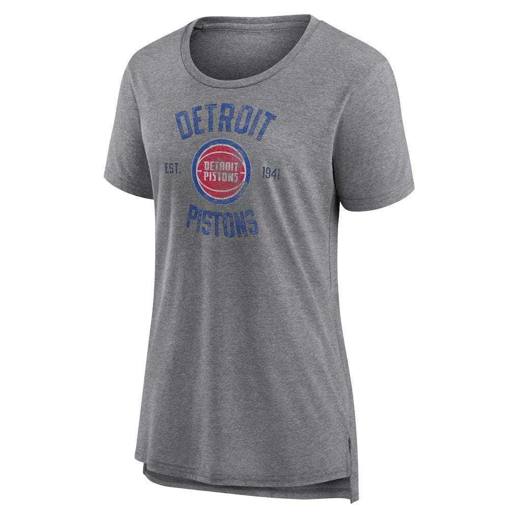 NBA - Detroit Pistons Women's Heritage Tri-Blend T-Shirt - Heather Gray