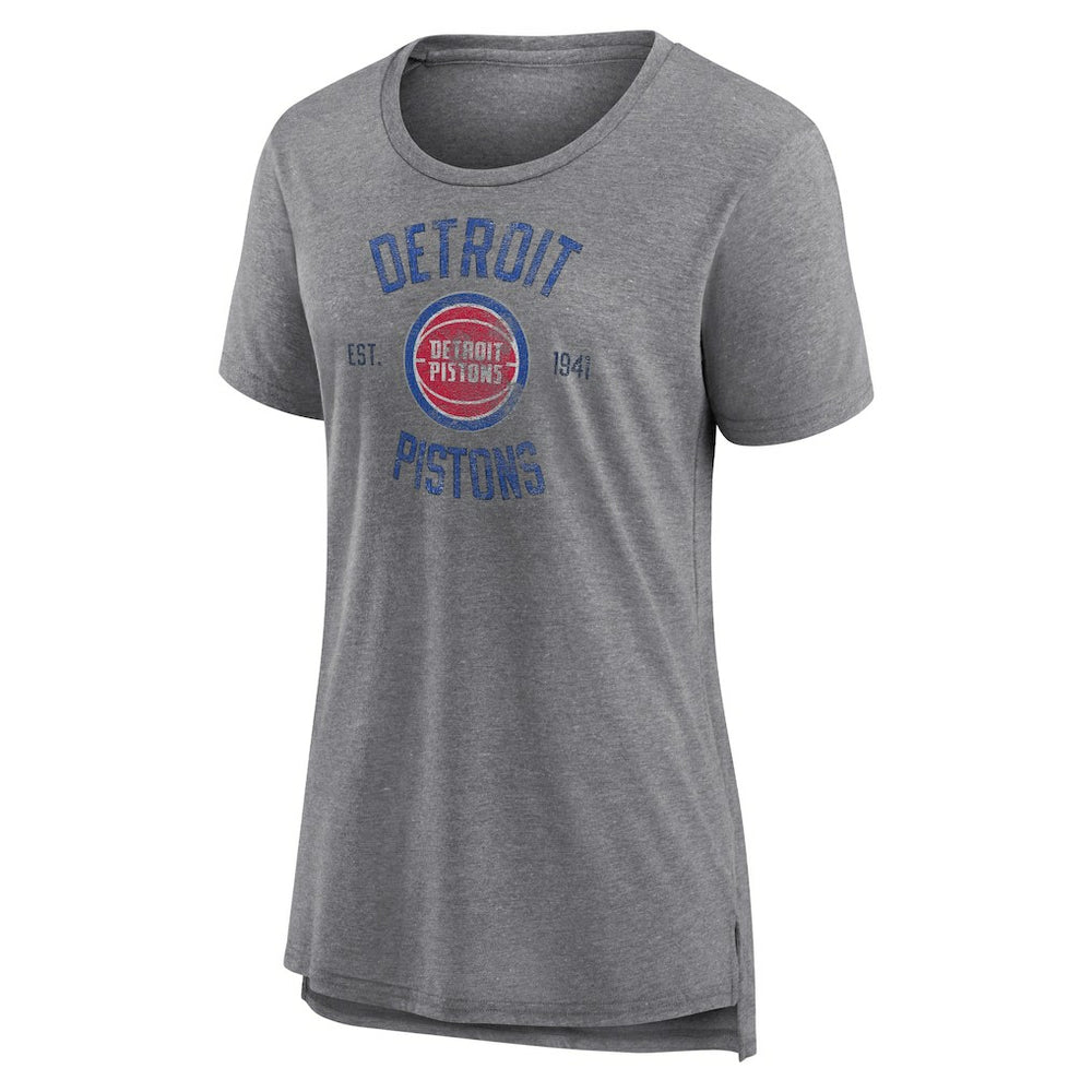 NBA - Detroit Pistons Women's Heritage Tri-Blend T-Shirt - Heather Gray