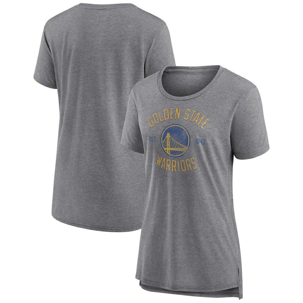 NBA - Golden State Warriors Women's Heritage Tri-Blend T-Shirt - Heather Gray