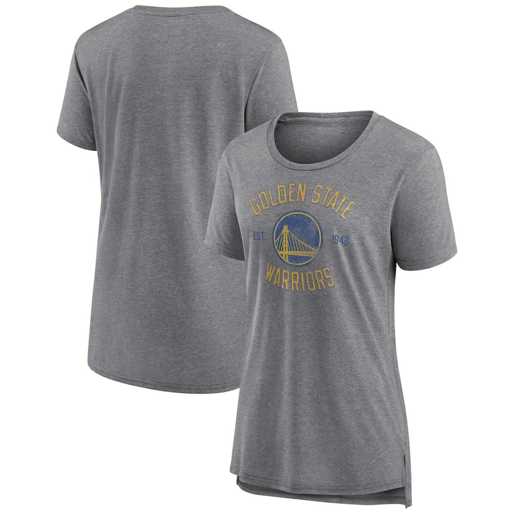 NBA - Golden State Warriors Women's Heritage Tri-Blend T-Shirt - Heather Gray