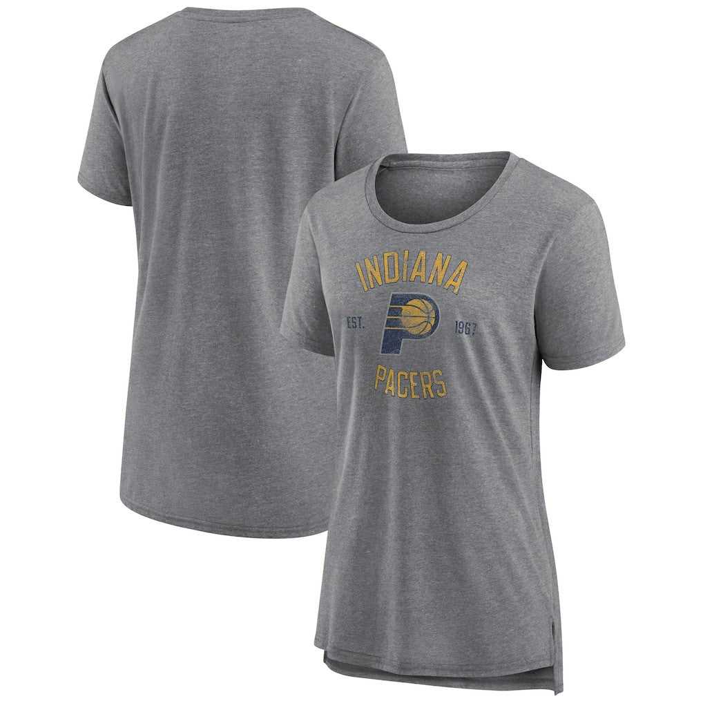 NBA - Indiana Pacers Women's Heritage Tri-Blend T-Shirt - Heather Gray