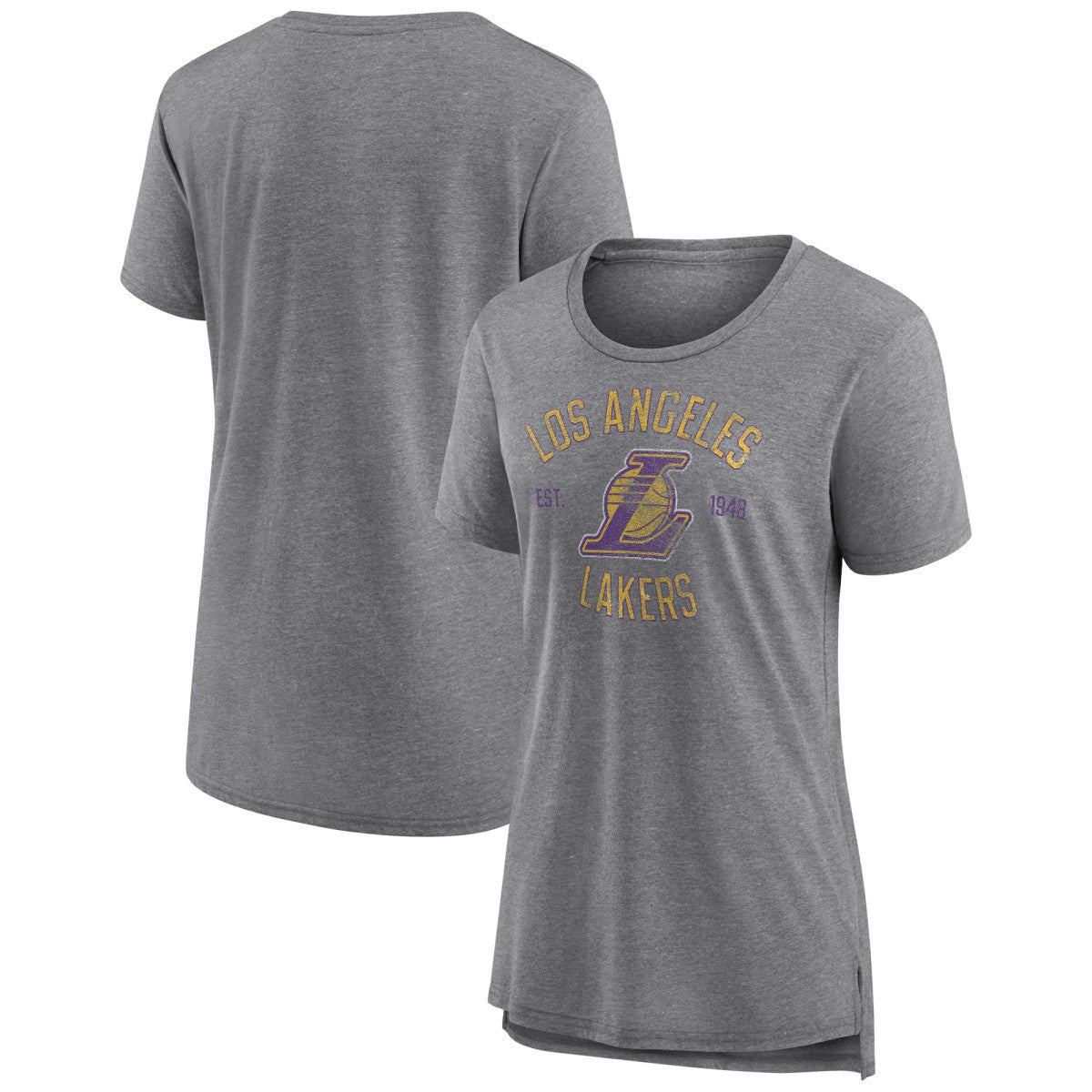 NBA - Los Angeles Lakers Women's Heritage Tri-Blend T-Shirt - Heather Gray