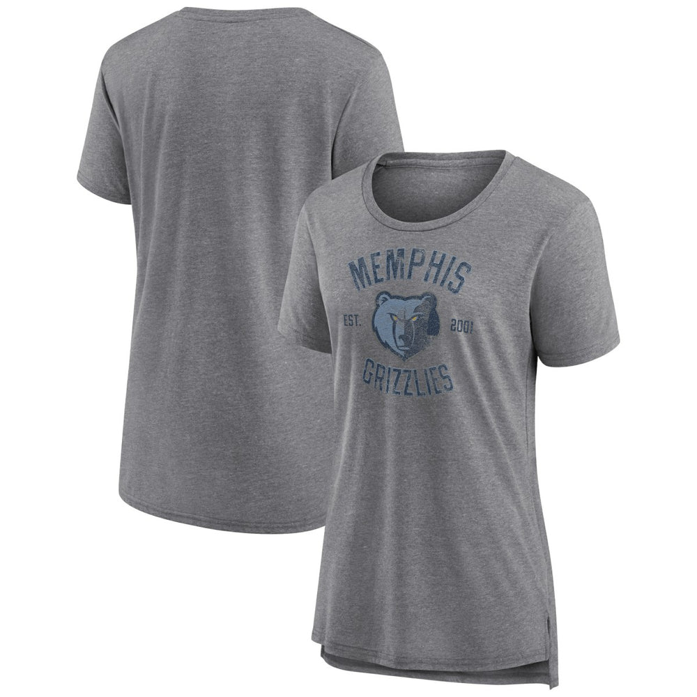 NBA - Memphis Grizzlies Women's Heritage Tri-Blend T-Shirt - Heather Gray