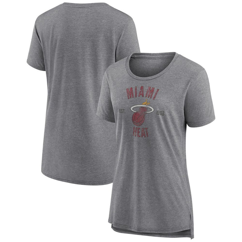 NBA - Miami Heat Women's Heritage Tri-Blend T-Shirt - Heather Gray
