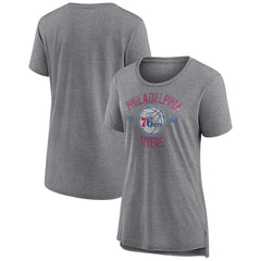 NBA - Philadelphia 76ers Women's Heritage Tri-Blend T-Shirt - Heather Gray