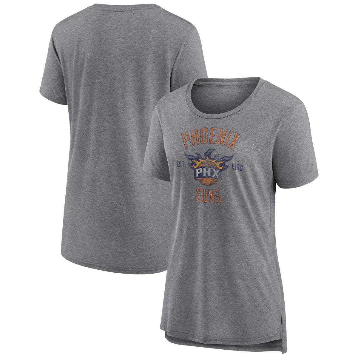 NBA - Phoenix Suns Women's Heritage Tri-Blend T-Shirt - Heather Gray