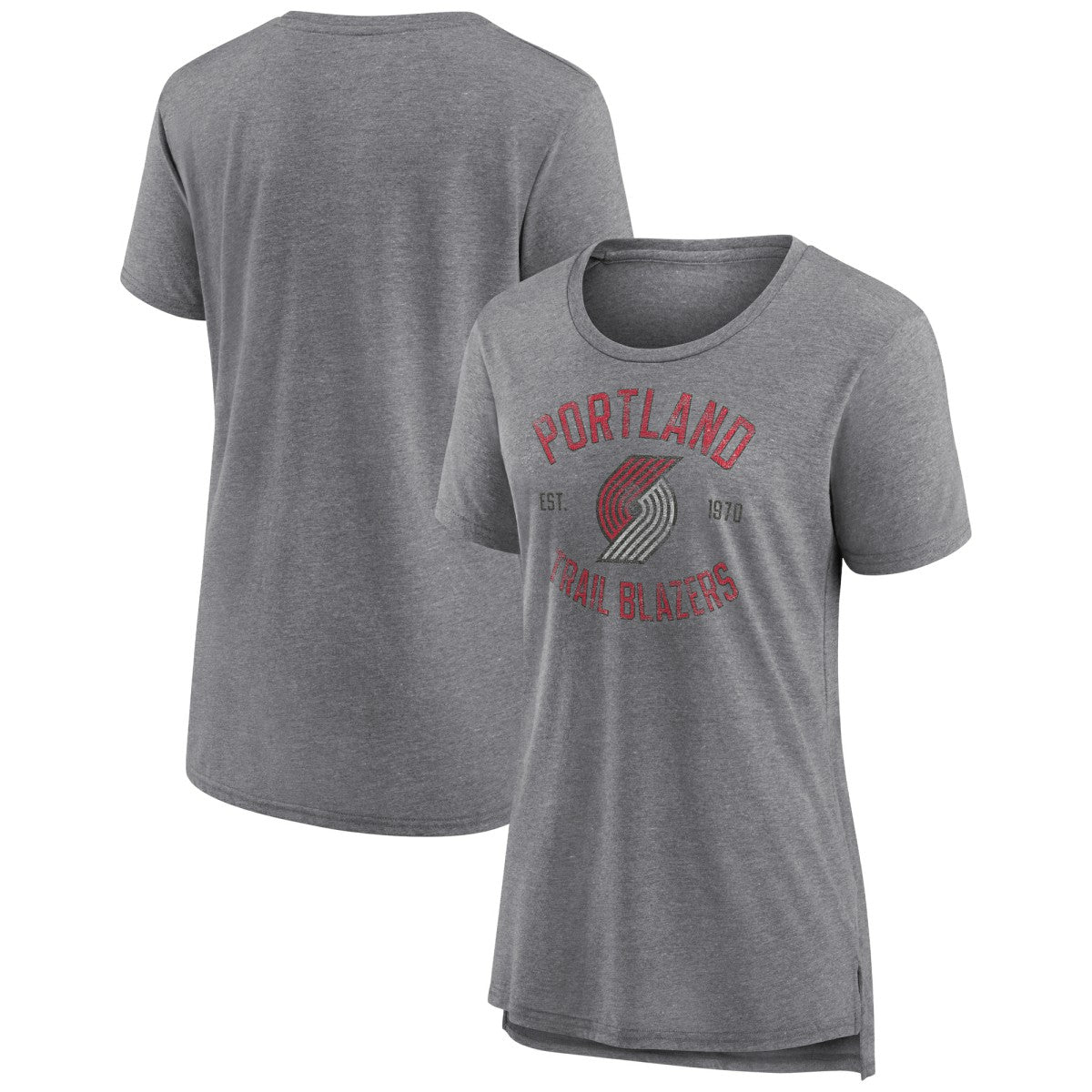 NBA - Portland Trail Blazers Women's Heritage Tri-Blend T-Shirt - Heather Gray