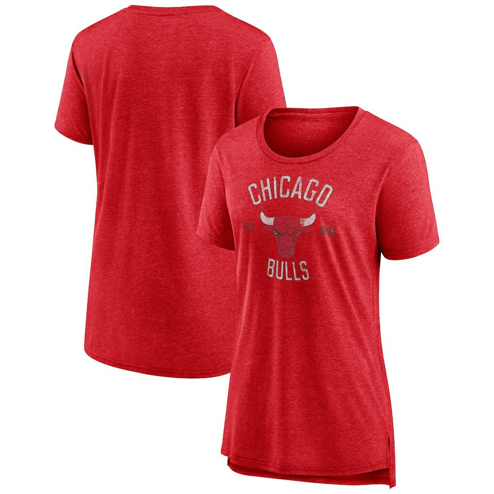 NBA - Chicago Bulls Women's Heritage Tri-Blend T-Shirt - Heather Red