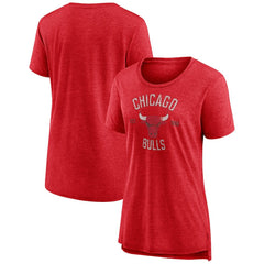 NBA - Chicago Bulls Women's Heritage Tri-Blend T-Shirt - Heather Red